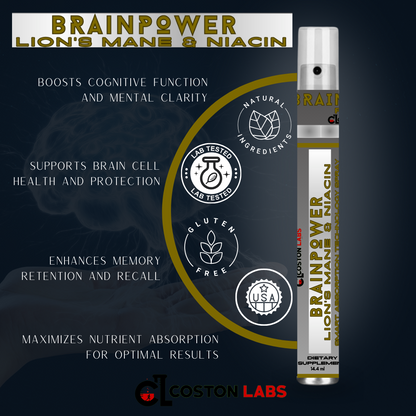 BrainPower- Lion's Mane & Niacin - Smart Absorption Technology Spray